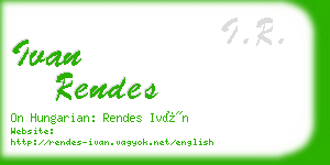 ivan rendes business card